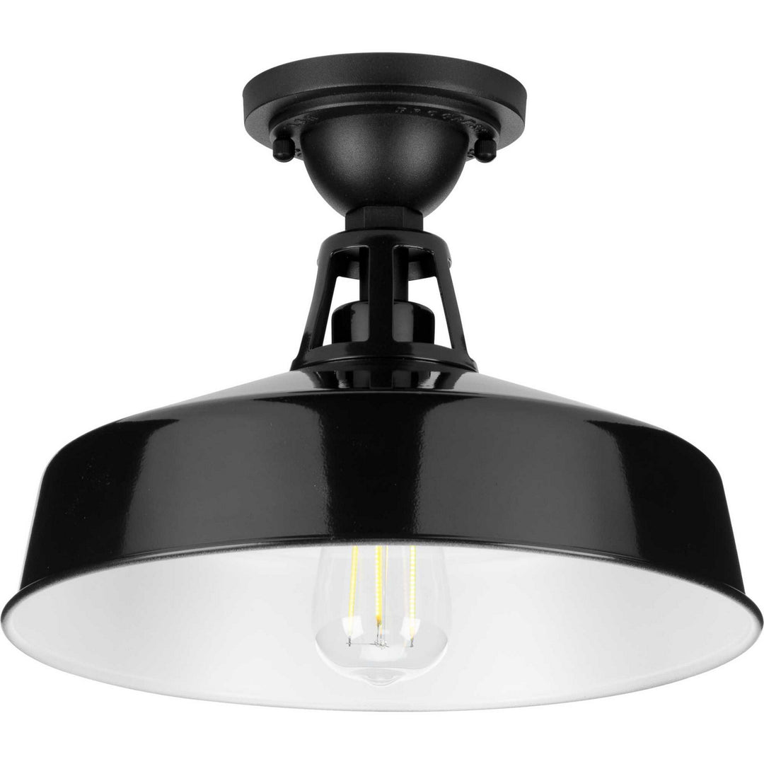 Progress Lighting P550070-031 Cedar Springs One Light Semi Flush Mount Outdoor Black