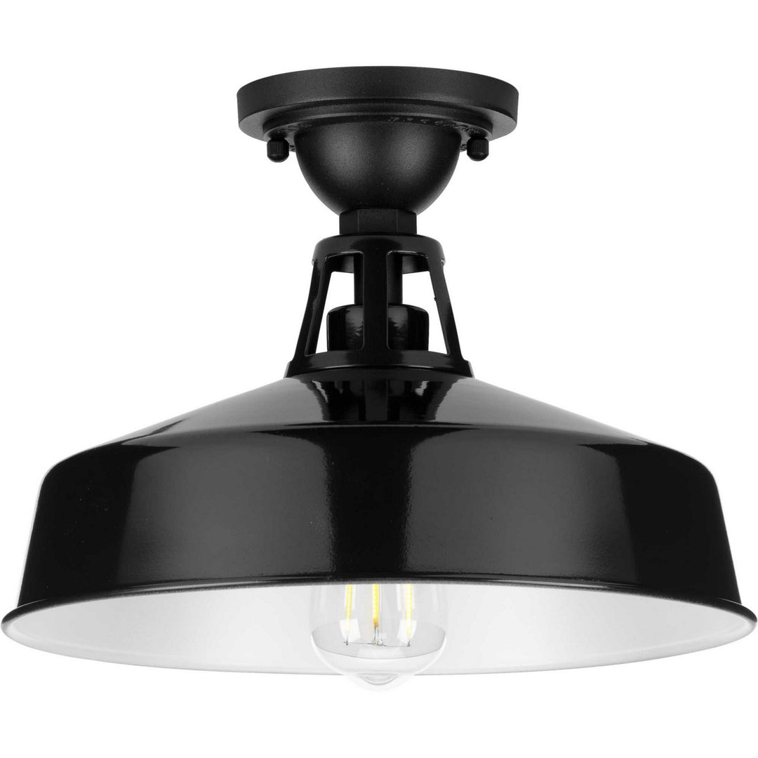 Progress Lighting P550070-031 Cedar Springs One Light Semi Flush Mount Outdoor Black