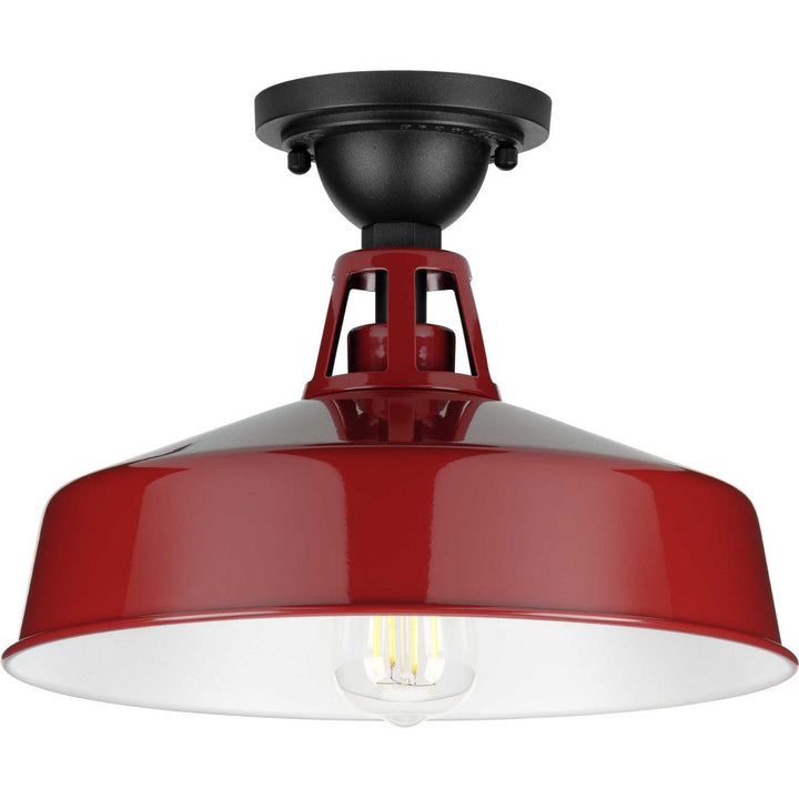 Progress Lighting P550070-039 Cedar Springs One Light Semi Flush Mount Outdoor Bronze / Dark