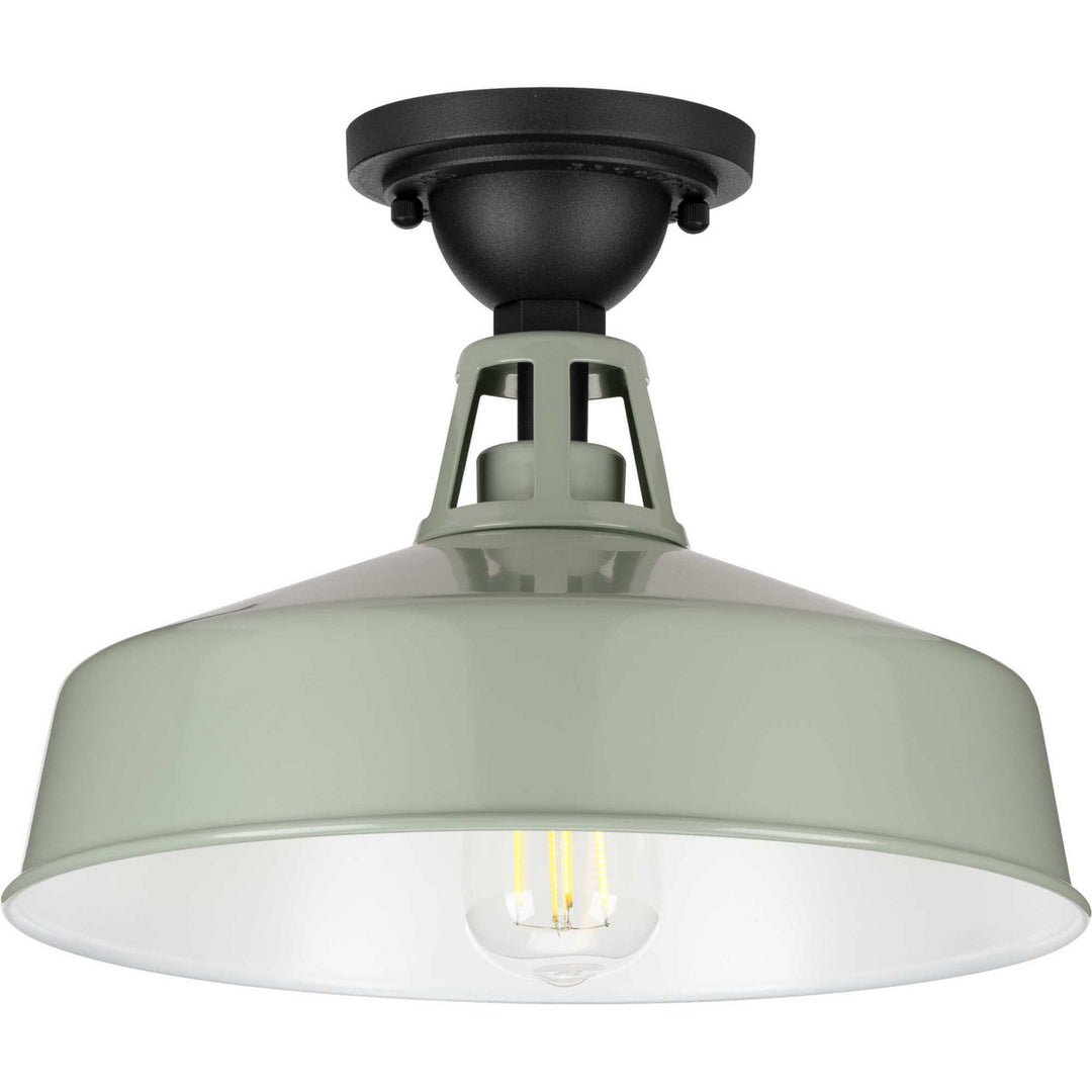 Progress Lighting P550070-079 Cedar Springs One Light Semi Flush Mount Outdoor Bronze / Dark