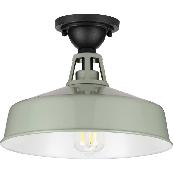 Progress Lighting P550070-079 Cedar Springs One Light Semi Flush Mount Outdoor Bronze / Dark
