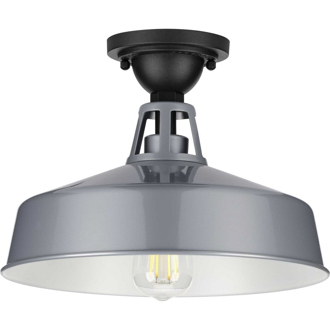 Progress Lighting P550070-082 Cedar Springs One Light Semi Flush Mount Outdoor Gray