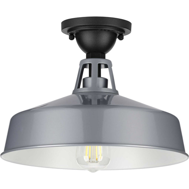 Progress Lighting P550070-082 Cedar Springs One Light Semi Flush Mount Outdoor Gray