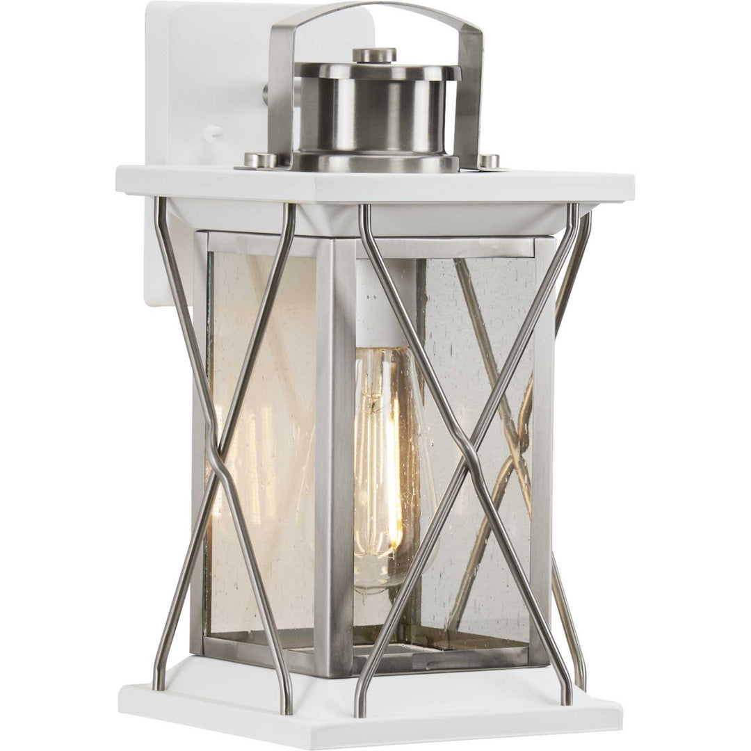 Progress Lighting P560156-135 Barlowe One Light Wall Lantern Outdoor Pewter, Nickel, Silver