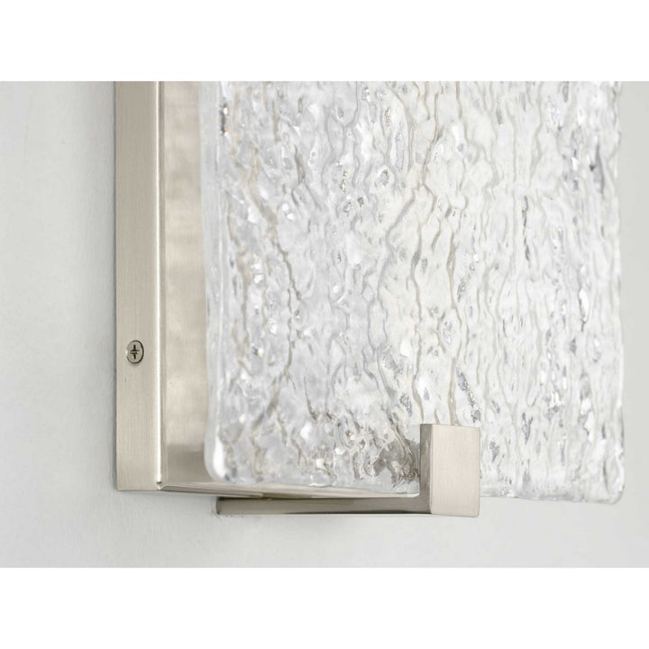 Progress Led Stone Glass P710080-009-30 Wall Light - Brushed Nickel
