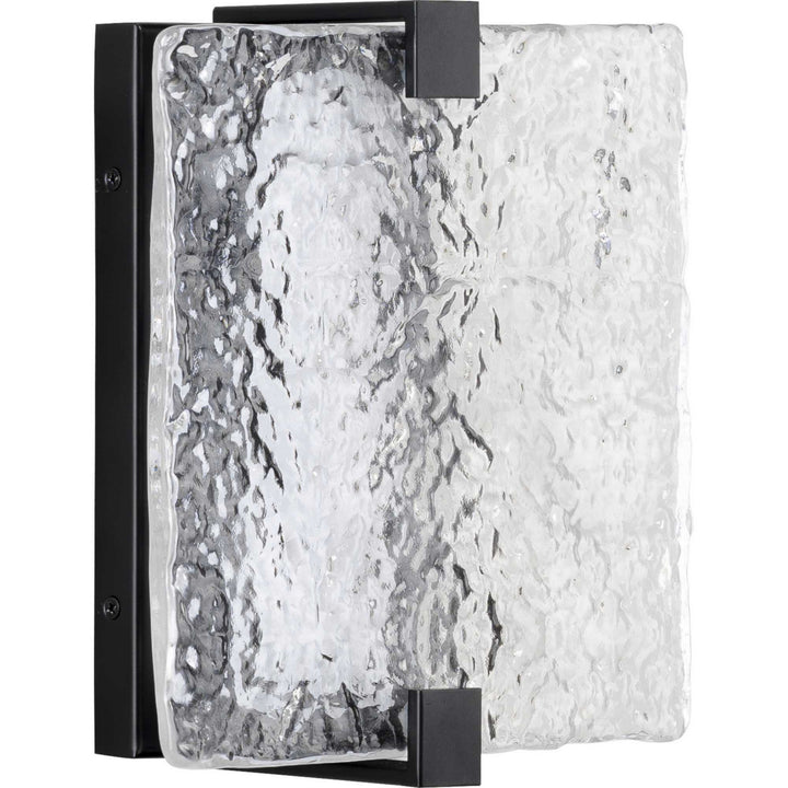 Progress Led Stone Glass P710080-031-30 Wall Light - Black