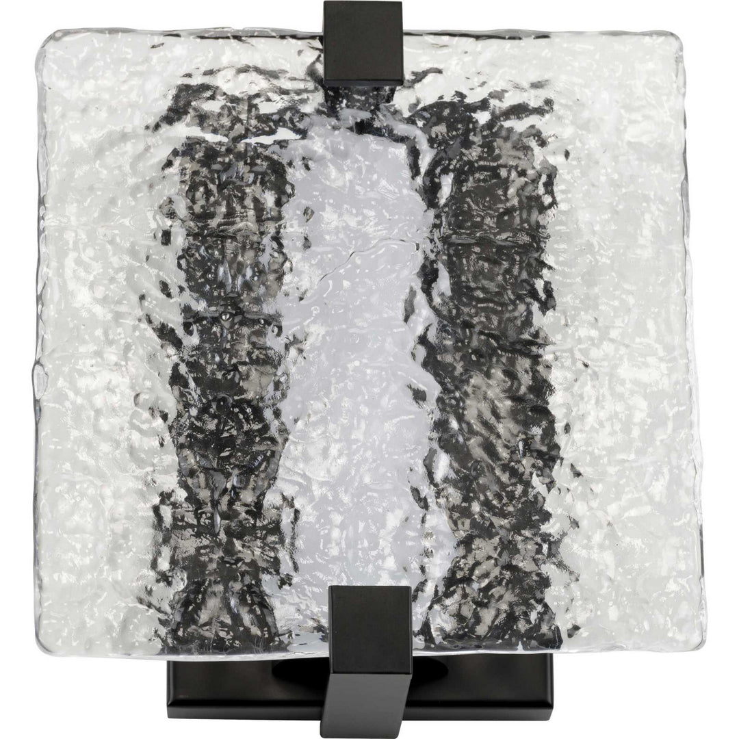 Progress Led Stone Glass P710080-031-30 Wall Light - Black