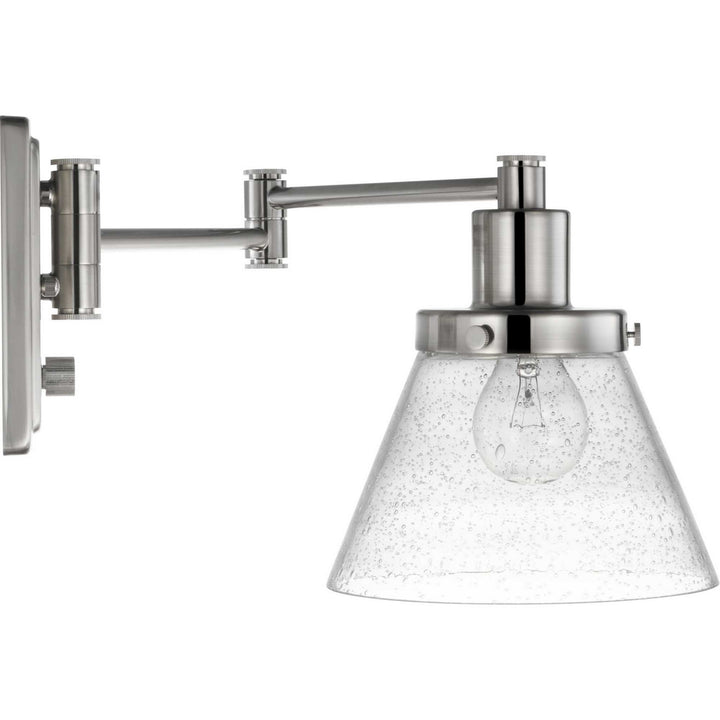 Progress Lighting P710084-009 Hinton One Light Swing Arm Wall Lamp Lamp Pewter, Nickel, Silver