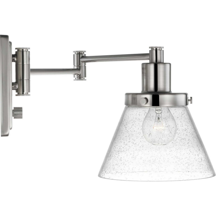 Progress Lighting P710084-009 Hinton One Light Swing Arm Wall Lamp Lamp Pewter, Nickel, Silver