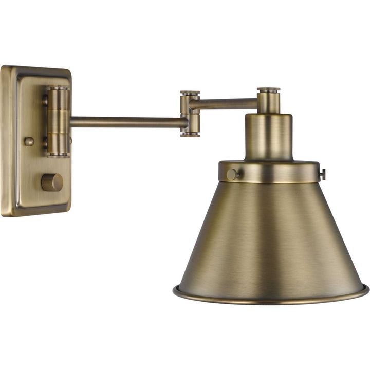 Progress Lighting P710085-163 Hinton One Light Swing Arm Wall Lamp Lamp Brass