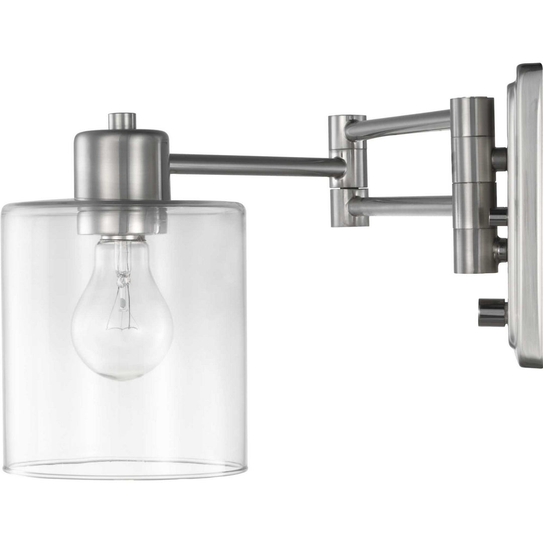 Progress Lighting P710086-009 Milner One Light Swing Arm Wall Lamp Lamp Pewter, Nickel, Silver
