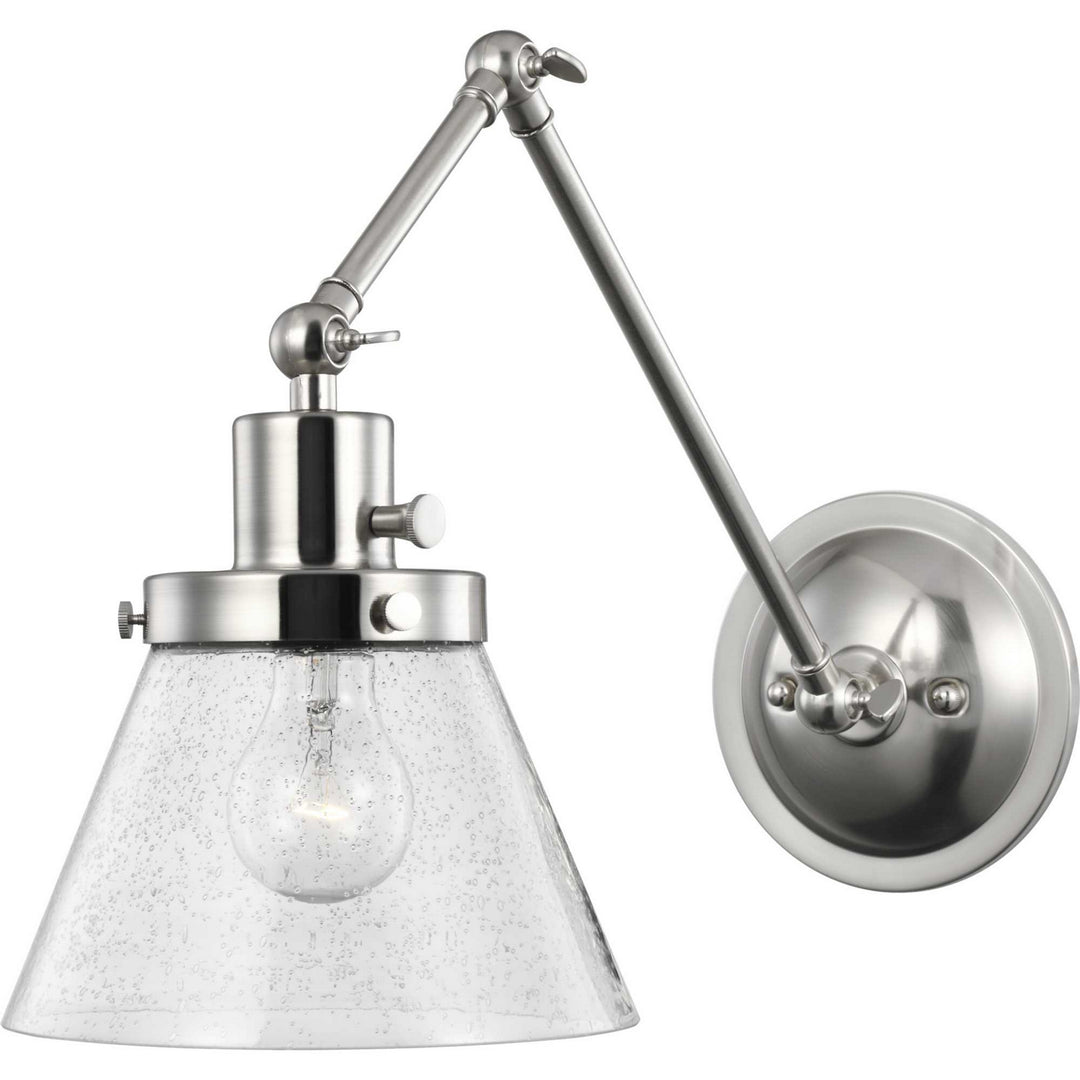 Progress Lighting P710094-009 Hinton One Light Swing Arm Wall Lamp Lamp Pewter, Nickel, Silver