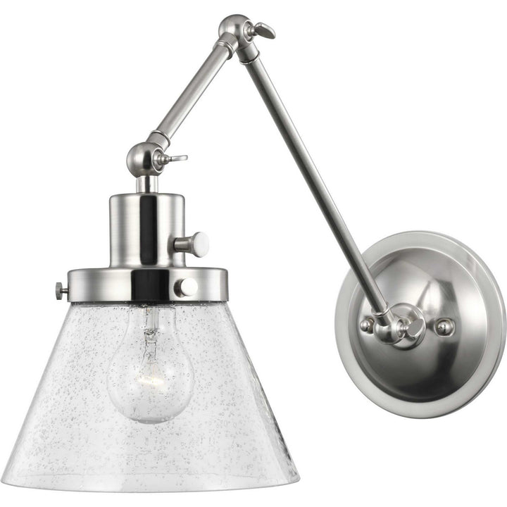 Progress Lighting P710094-009 Hinton One Light Swing Arm Wall Lamp Lamp Pewter, Nickel, Silver