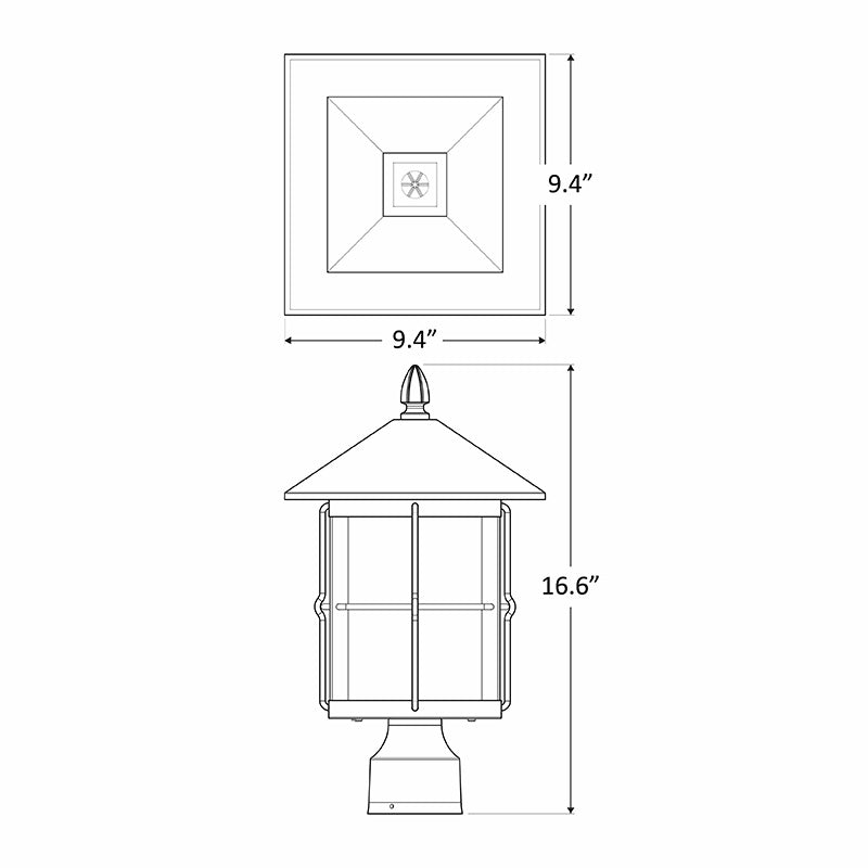 Westgate Lighting PML-MCT-BK  Led Post Mount Lantern Outdoor Black