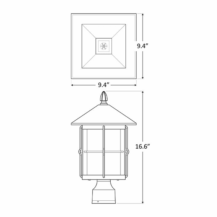 Westgate Lighting PML-MCT-BK  Led Post Mount Lantern Outdoor Black