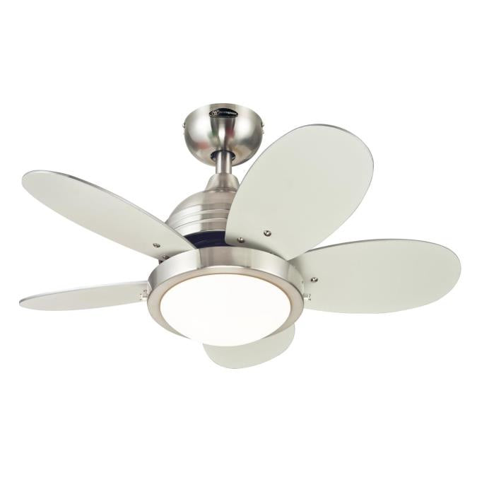 Westinghouse Roundabout 7223600 Ceiling Fan - Brushed Nickel, Multi-Color / White/