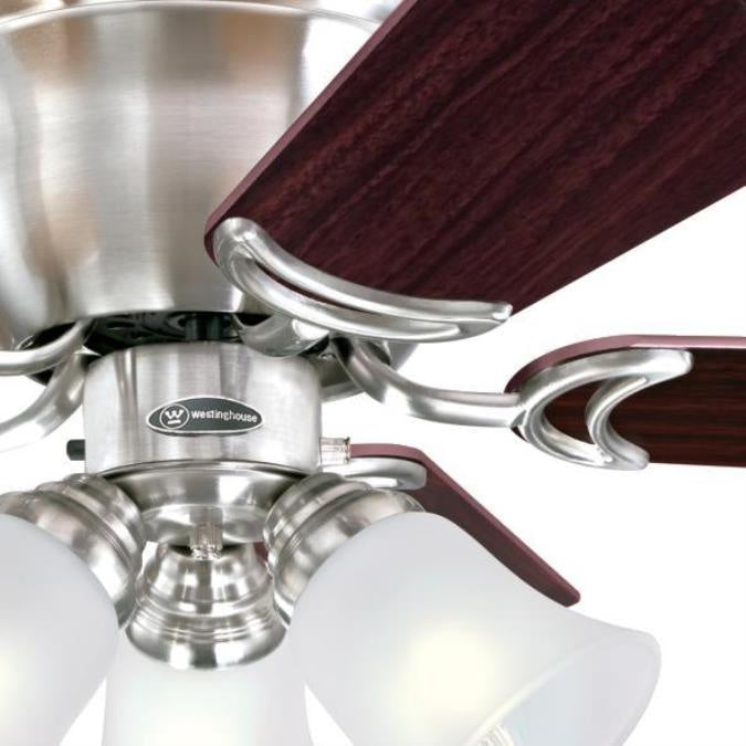 Westinghouse Contempra Trio 7231900 Ceiling Fan - Brushed Nickel, Rosewood / Bird'S Eye Maple/