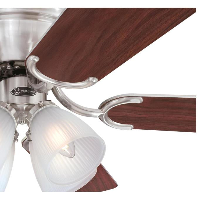 Westinghouse Contempra Iv 7232000 Ceiling Fan - Brushed Nickel, Rosewood / Bird'S Eye Maple/