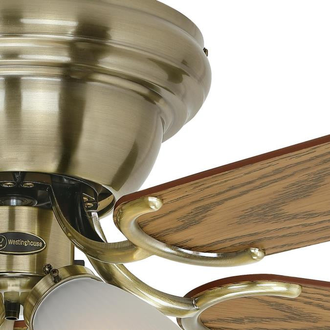 Westinghouse Contempra Iv 7232200 Ceiling Fan - Antique Brass, Oak / Walnut/