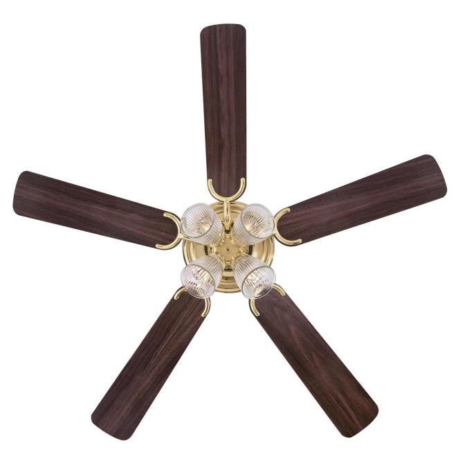 Westinghouse Contempra Iv 7232400 Ceiling Fan - Polished Brass, Walnut / Oak/