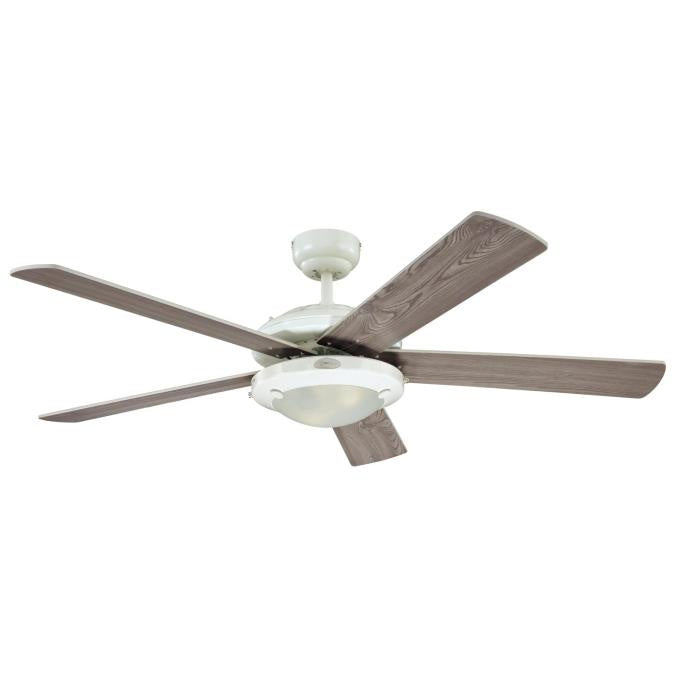 Westinghouse Comet 7233600 Ceiling Fan - White, White / White Wshd Pine/