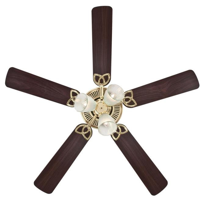 Westinghouse Vintage 7233800 Ceiling Fan - Polished Brass, Walnut / Oak/