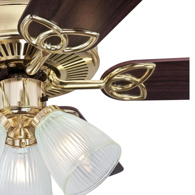 Westinghouse Vintage 7233800 Ceiling Fan - Polished Brass, Walnut / Oak/