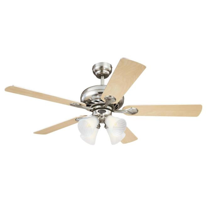 Westinghouse Swirl 7235900 Ceiling Fan - Brushed Nickel, Rosewood / Light Maple/