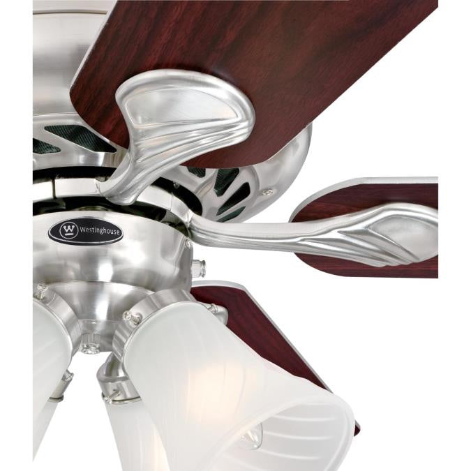 Westinghouse Swirl 7235900 Ceiling Fan - Brushed Nickel, Rosewood / Light Maple/