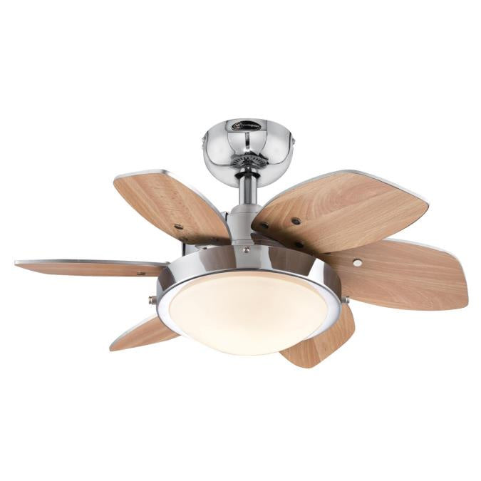 Westinghouse Quince 7236600 Ceiling Fan - Chrome, Wengue / Beech/