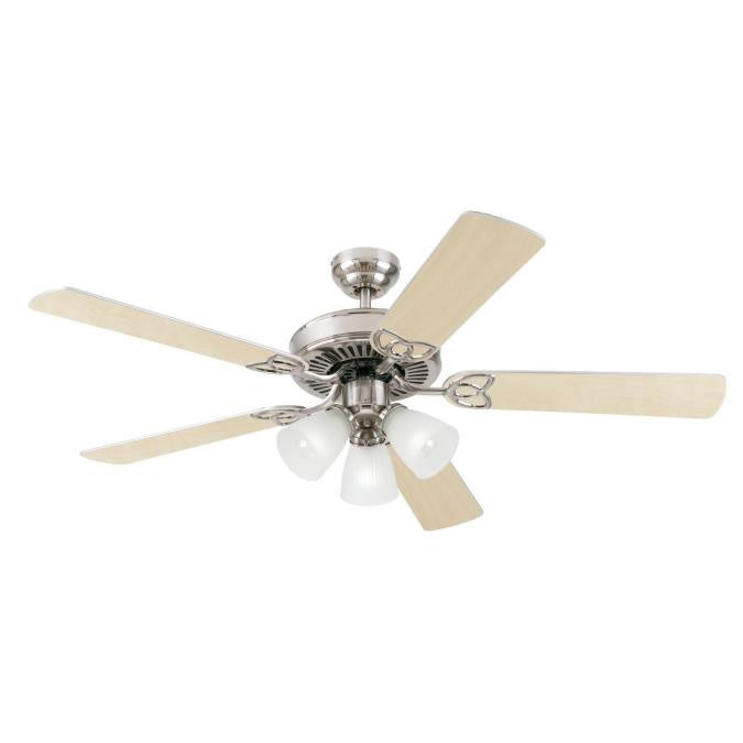 Westinghouse Vintage 7237100 Ceiling Fan - Brushed Nickel, Rosewood / Light Maple/