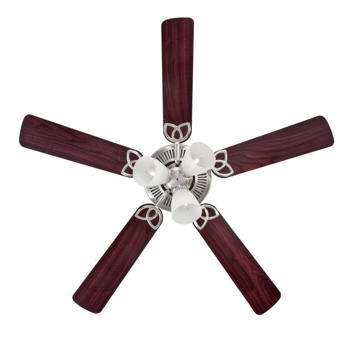 Westinghouse Vintage 7237100 Ceiling Fan - Brushed Nickel, Rosewood / Light Maple/