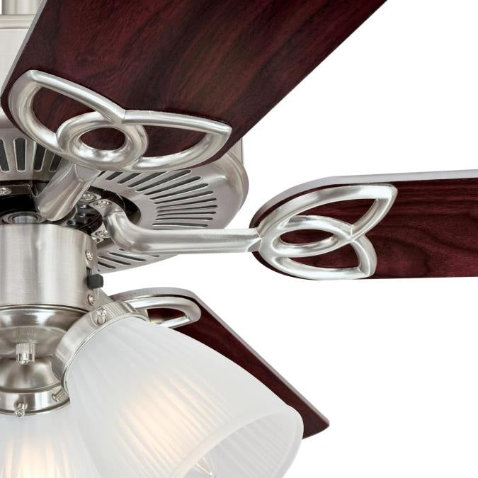 Westinghouse Vintage 7237100 Ceiling Fan - Brushed Nickel, Rosewood / Light Maple/