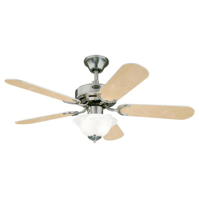 Westinghouse Richboro Se 7237500 Ceiling Fan - Brushed Nickel, Rosewood / Light Maple/