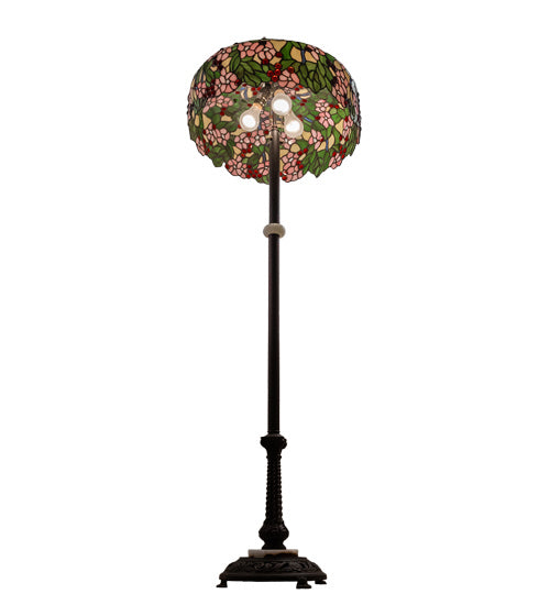 Meyda Tiffany Lighting 148875 Tiffany Cherry Blossom Three Light Floor Lamp Lamp Bronze / Dark