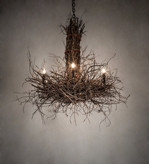Meyda Tiffany Twigs 226214 Chandelier Light - Bronze,Natural Wood