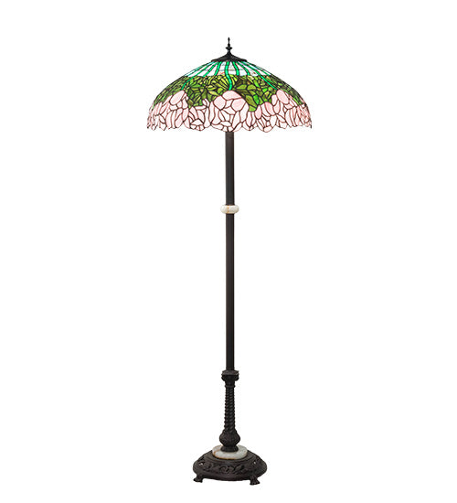 Meyda Tiffany Lighting 229130 Tiffany Cabbage Rose Three Light Floor Lamp Lamp Bronze / Dark