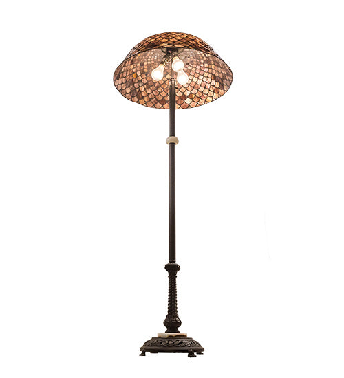 Meyda Tiffany Lighting 230384 Fishscale Three Light Floor Lamp Lamp Bronze / Dark