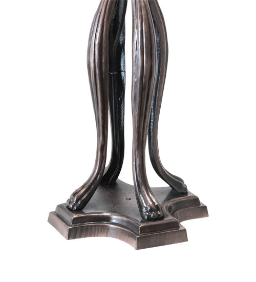 Meyda Tiffany Lighting 230385 Fishscale Three Light Table Lamp Lamp Bronze / Dark
