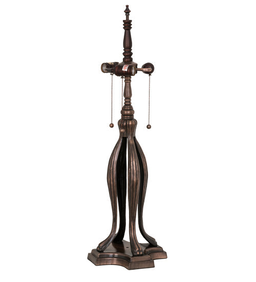 Meyda Tiffany Lighting 230385 Fishscale Three Light Table Lamp Lamp Bronze / Dark