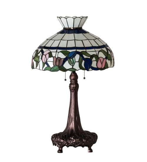 Meyda Tiffany Lighting 230475 Rose Vine Three Light Table Lamp Lamp Bronze / Dark