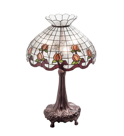 Meyda Tiffany Lighting 230639 Roseborder Three Light Table Lamp Lamp Bronze / Dark