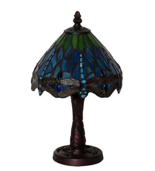 Meyda Tiffany Lighting 230981 Tiffany Hanginghead Dragonfly One Light Table Lamp Lamp Bronze / Dark