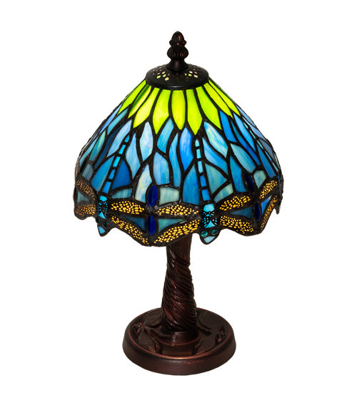 Meyda Tiffany Lighting 230981 Tiffany Hanginghead Dragonfly One Light Table Lamp Lamp Bronze / Dark