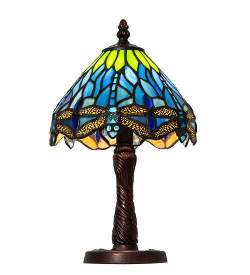 Meyda Tiffany Lighting 230981 Tiffany Hanginghead Dragonfly One Light Table Lamp Lamp Bronze / Dark