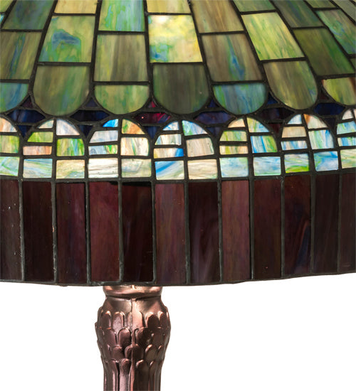 Meyda Tiffany Lighting 27825 Tiffany Candice Three Light Table Lamp Lamp Bronze / Dark