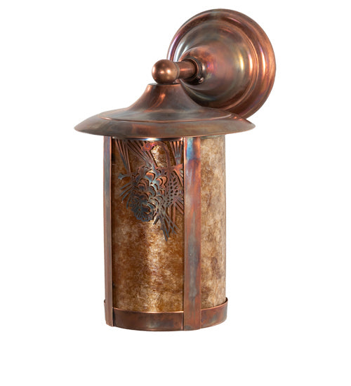 Meyda Tiffany Lighting 54247 Fulton One Light Wall Sconce Outdoor Copper/Antique/Verde