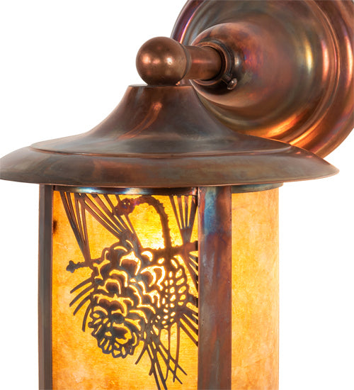 Meyda Tiffany Lighting 54247 Fulton One Light Wall Sconce Outdoor Copper/Antique/Verde