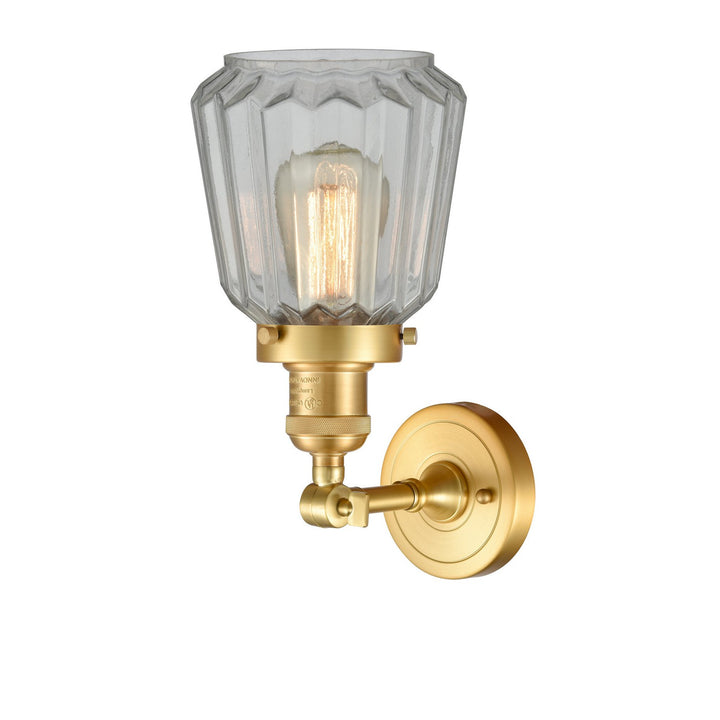 Innovations Franklin Restoration 203-SG-G142-LED Wall Sconce Light - Satin Gold