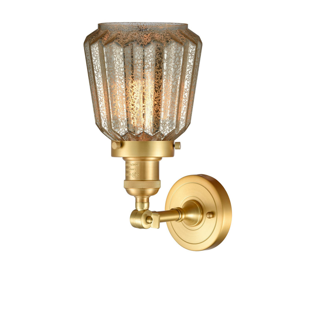 Innovations Franklin Restoration 203-SG-G146-LED Wall Sconce Light - Satin Gold